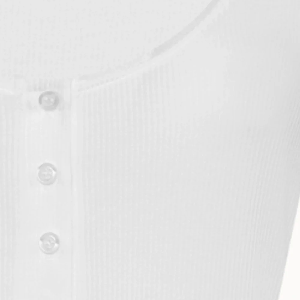 Wolford White Ribbed Long Sleeve Henley Bodysuit - Picture 6 of 16